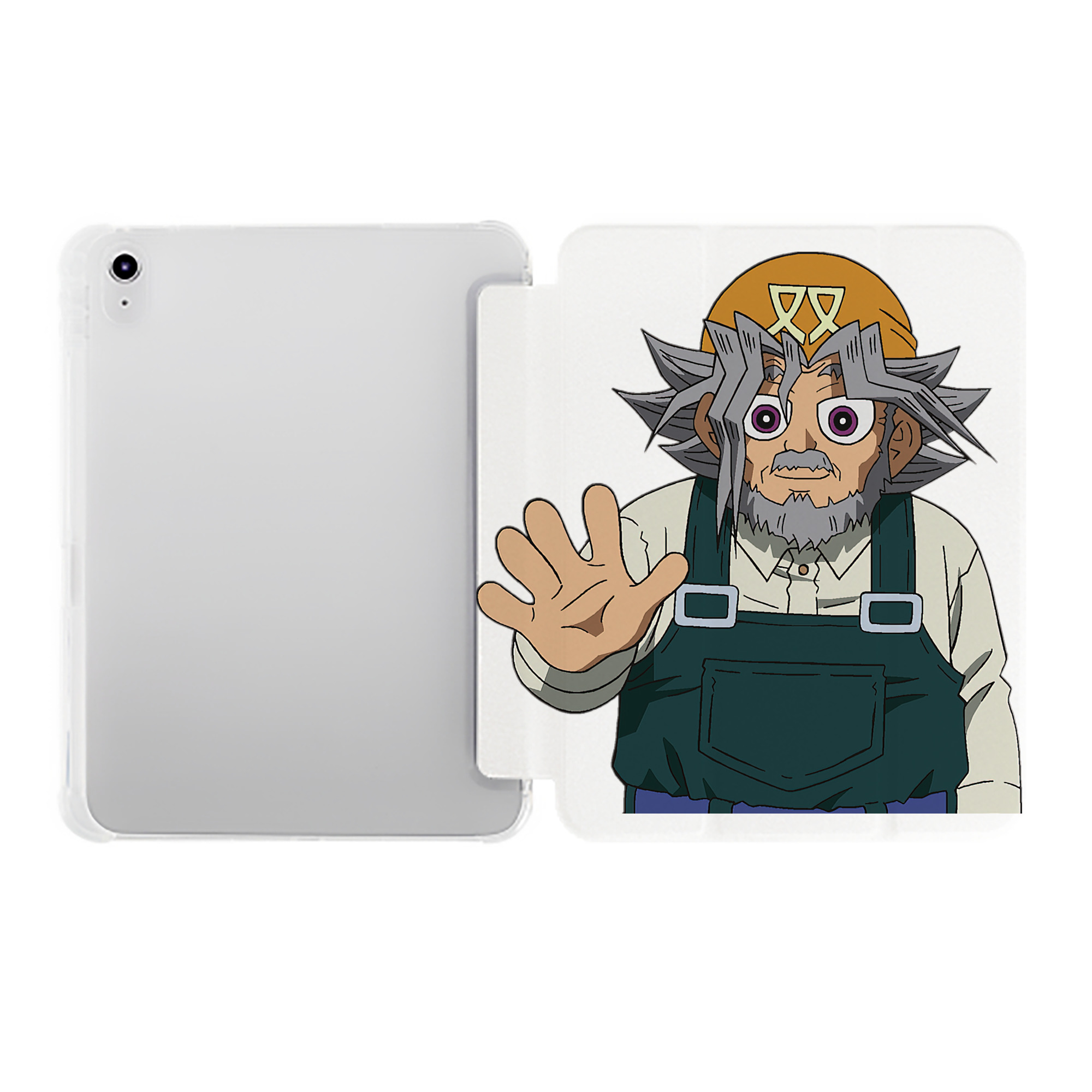 （画像用） 遊☆戯☆王 Yu-Gi-Oh! IPad ケース ペン収納付き 三つ折りスタンド PUレザー×シリコン 対応機種9.5/10.5/10.9インチ